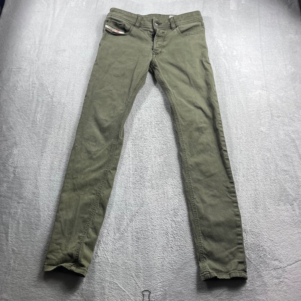 Diesel R-Troxer-A Slim Skinny Jeans Mens W28 Olive Green Stretch Denim 0NAHC